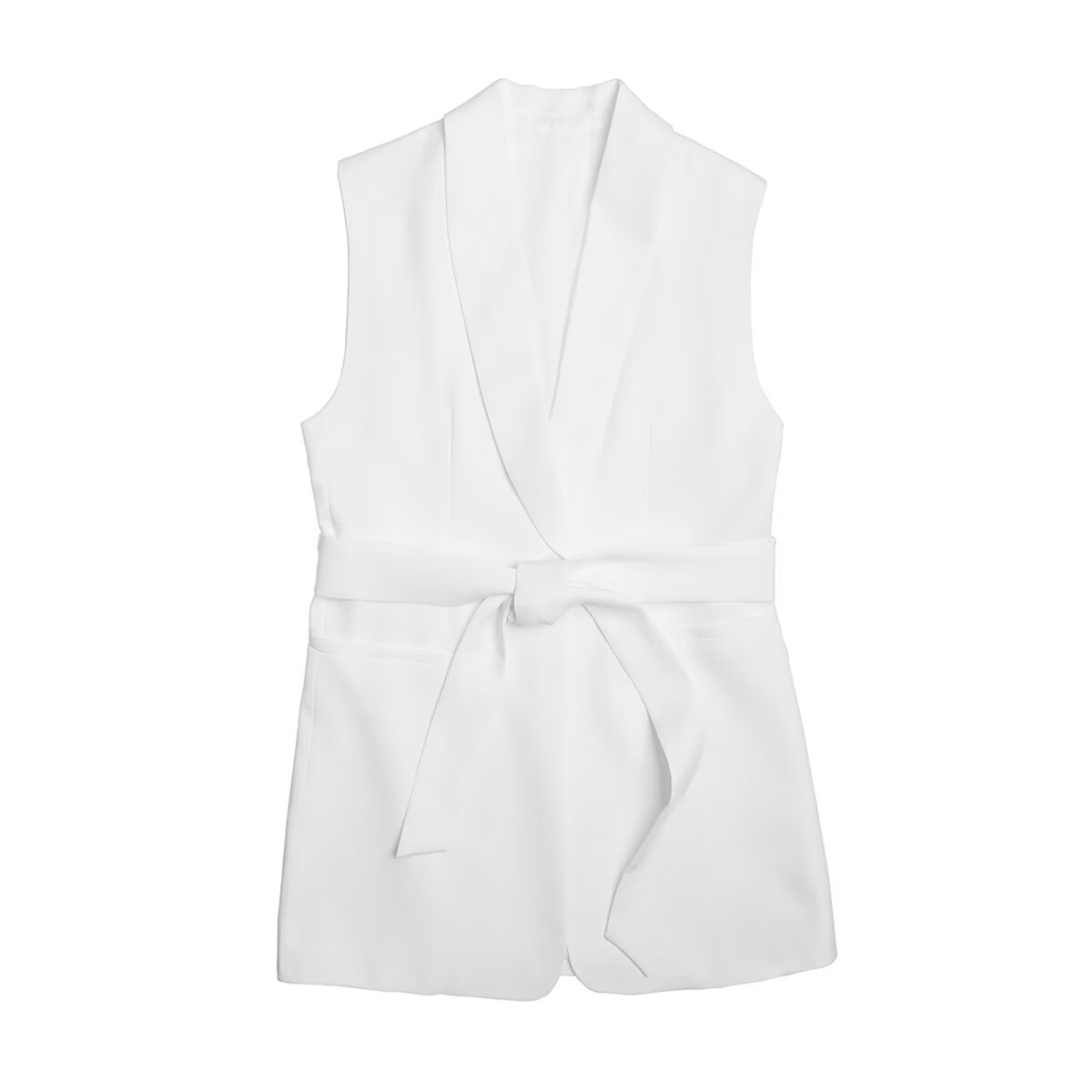 Women's 2025 Fashion With Belt Dress Collar Sleeveless Vest Top