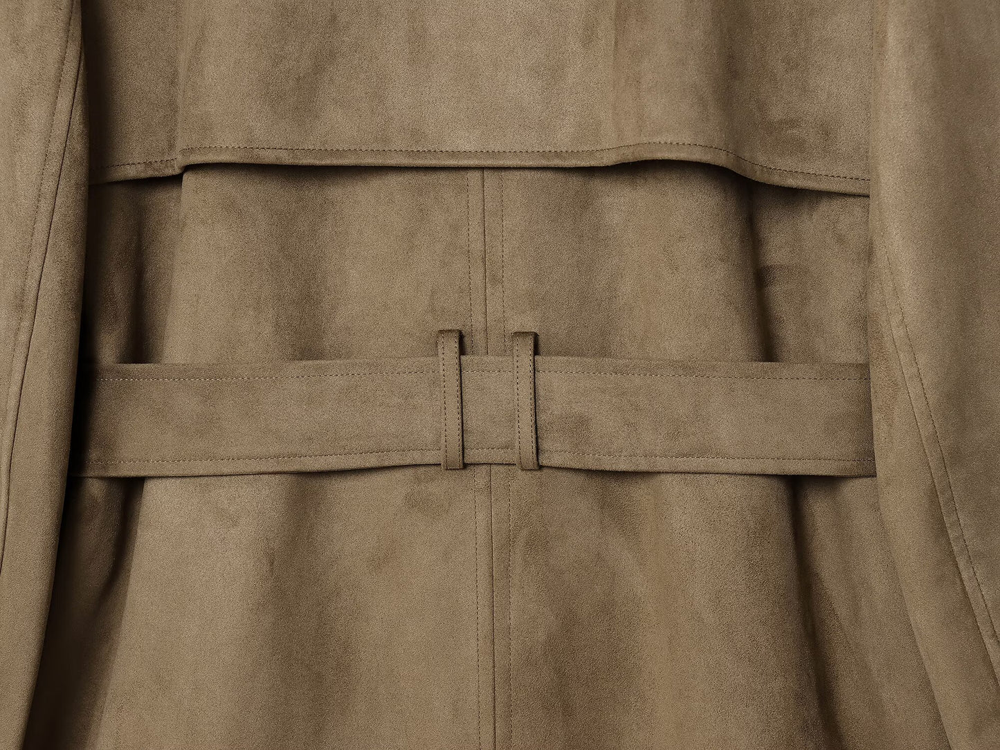 Women's new fashion with Belt loose suede effect windbreaker jacket