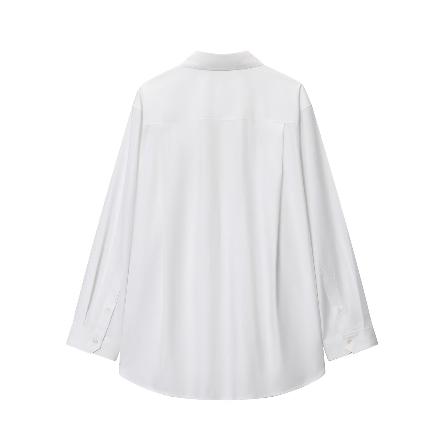 Women's new fashion loose basic style poplin button up shirt