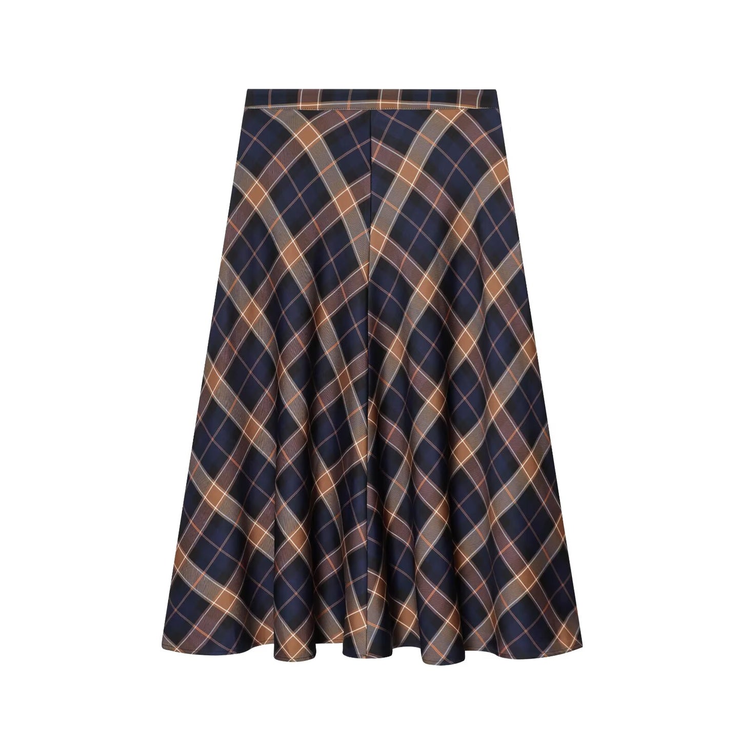 Women's casual cape style plaid MIDI skirt
