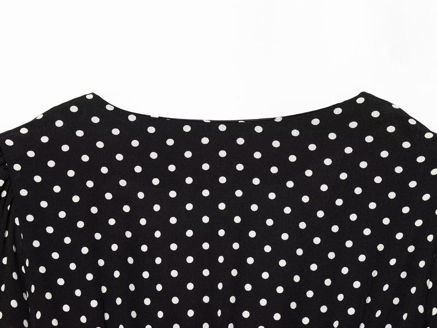 Women's long sleeved polka dot MIDI dress