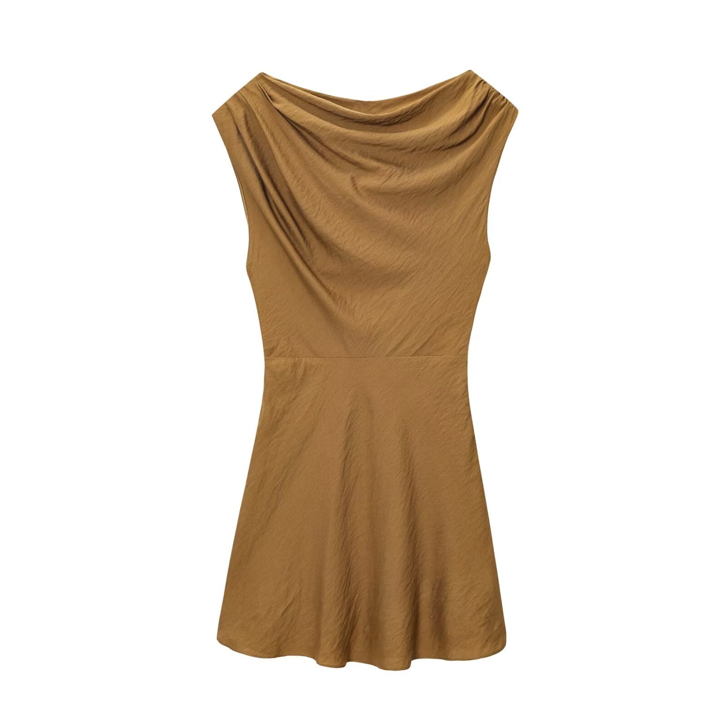 Women's new fashion slanted shoulder design asymmetrical A-line mini dress