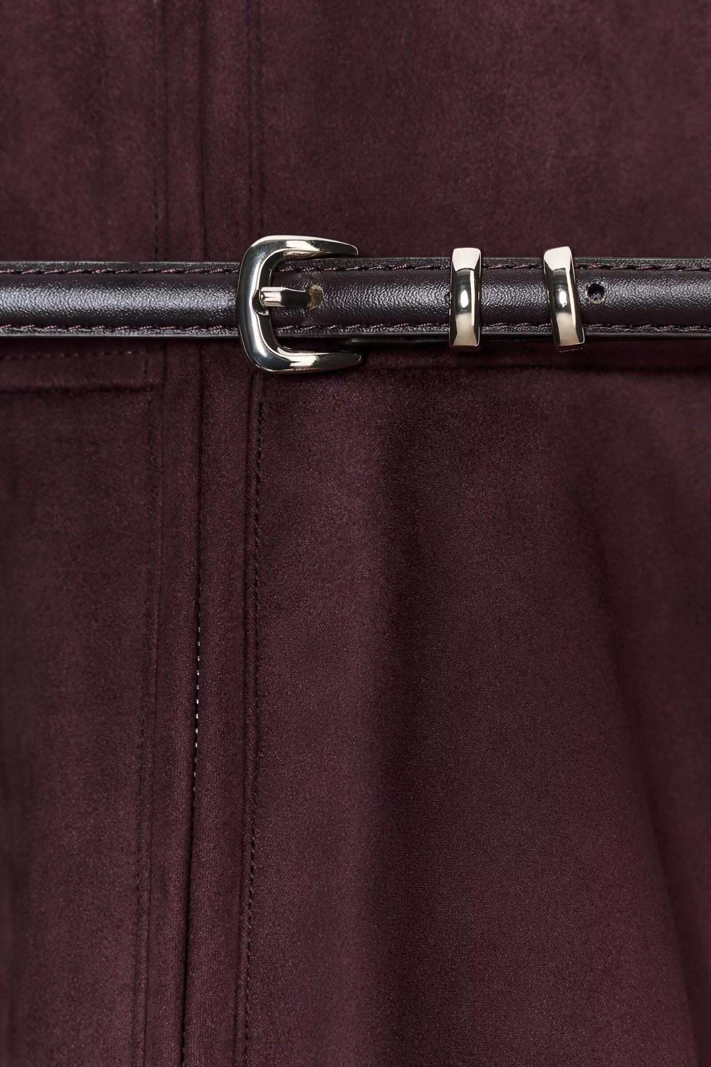 Women's new fashion with Belt suede effect short skirt style hem jacket Coat