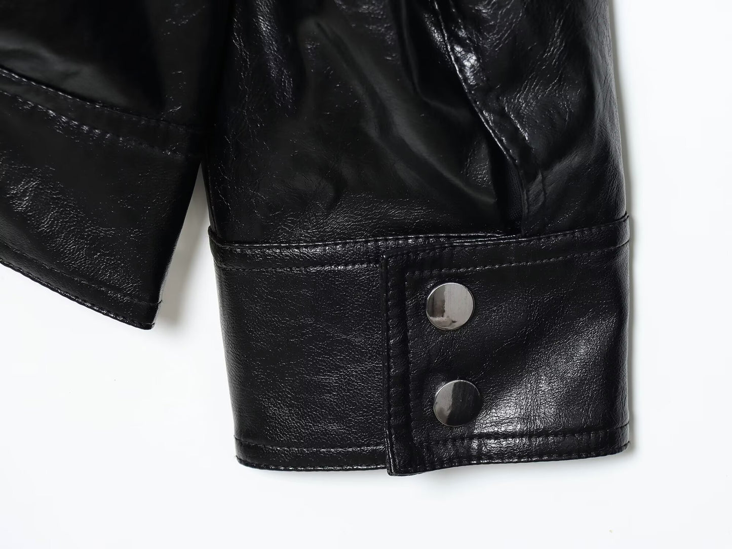 Women's loose faux leather pilot jacket Coat