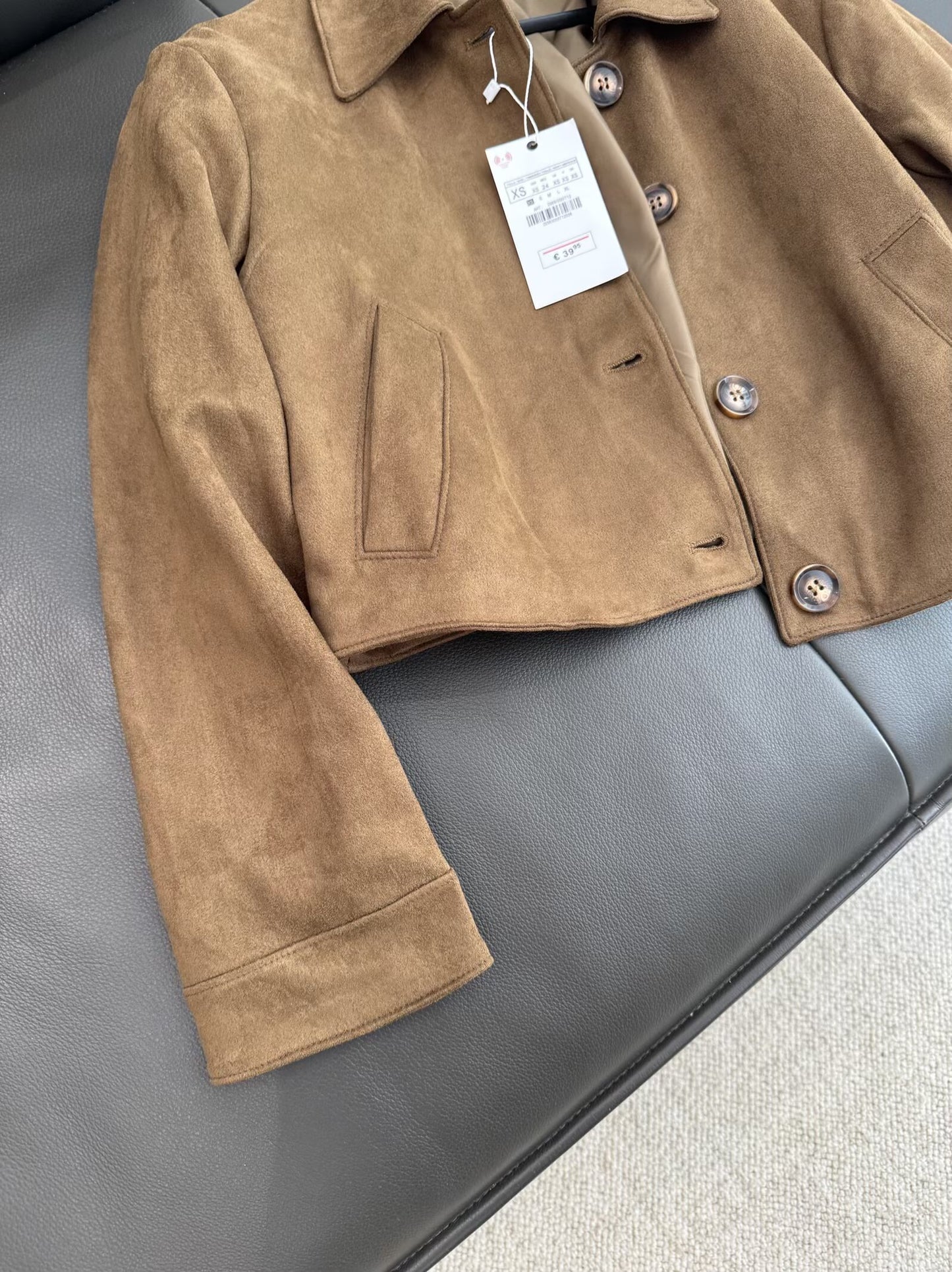 Women's 2025 new fashion short suede textured jacket Coat