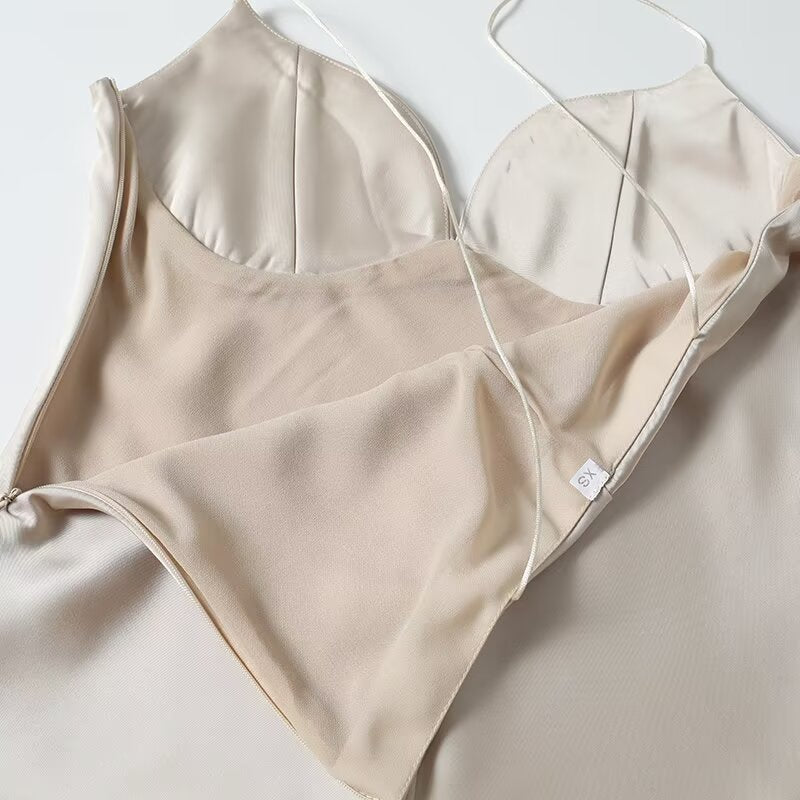 Women's satin textured lingerie style suspender top