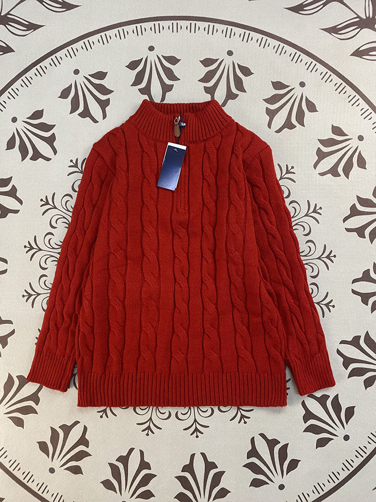 Men's and women's Joker Embroidery Knitting Half Zipper Design Sweater Knitwear