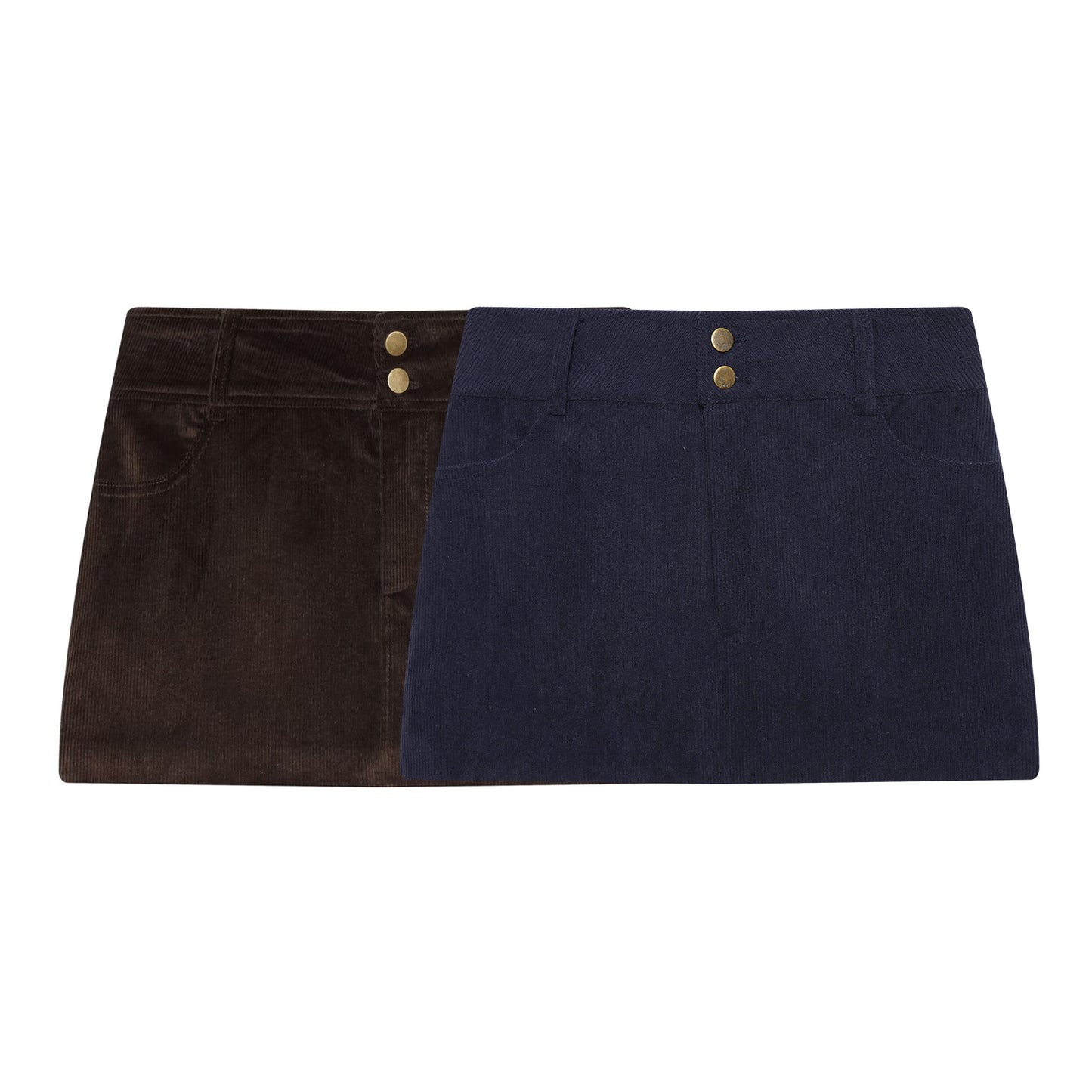 Women's Flip decoration slim corduroy mini skirt