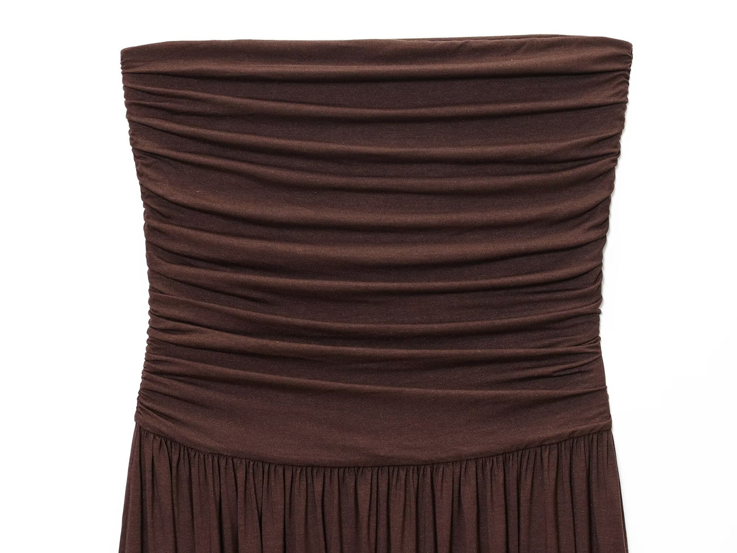 Summer women's fashion vacation style strapless pleated MIDI dress