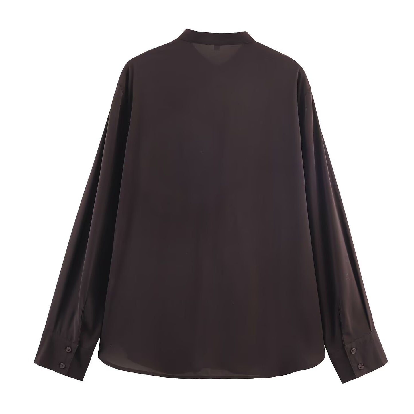 Women's loose draped ruffled long sleeved shirt