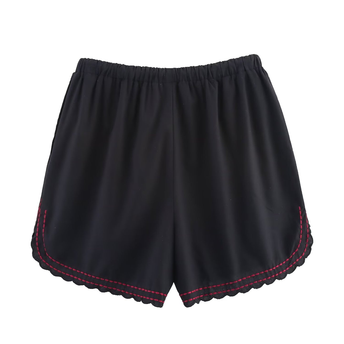 suit Women's 2 pieces new short sleeved lapel embroidered shirt+ Shorts suit