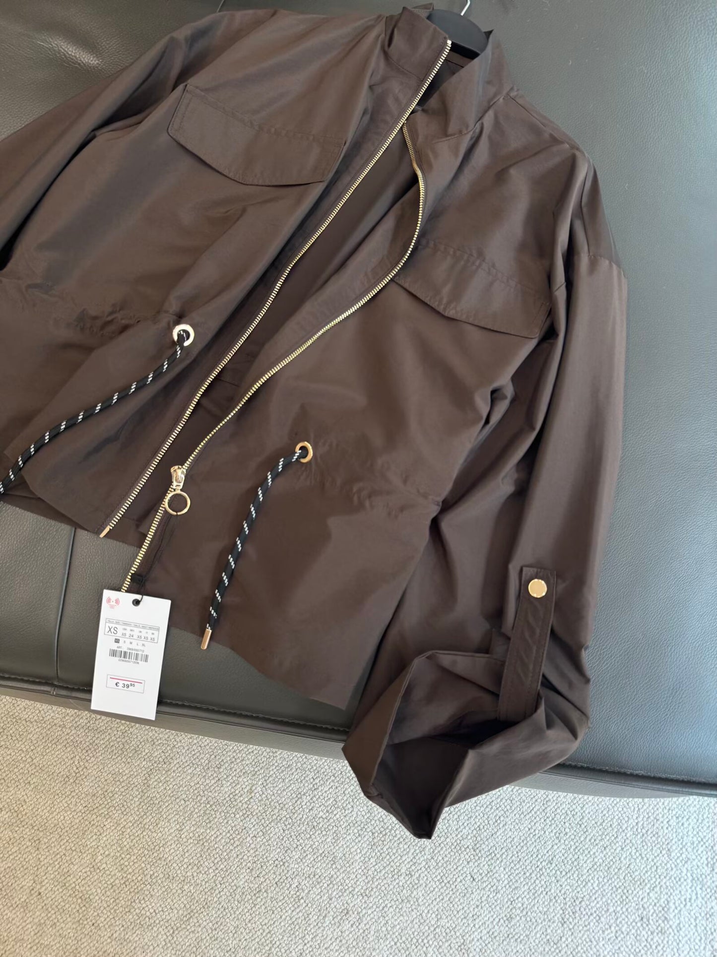 Women's new fashion loose stand collar lace up Coat