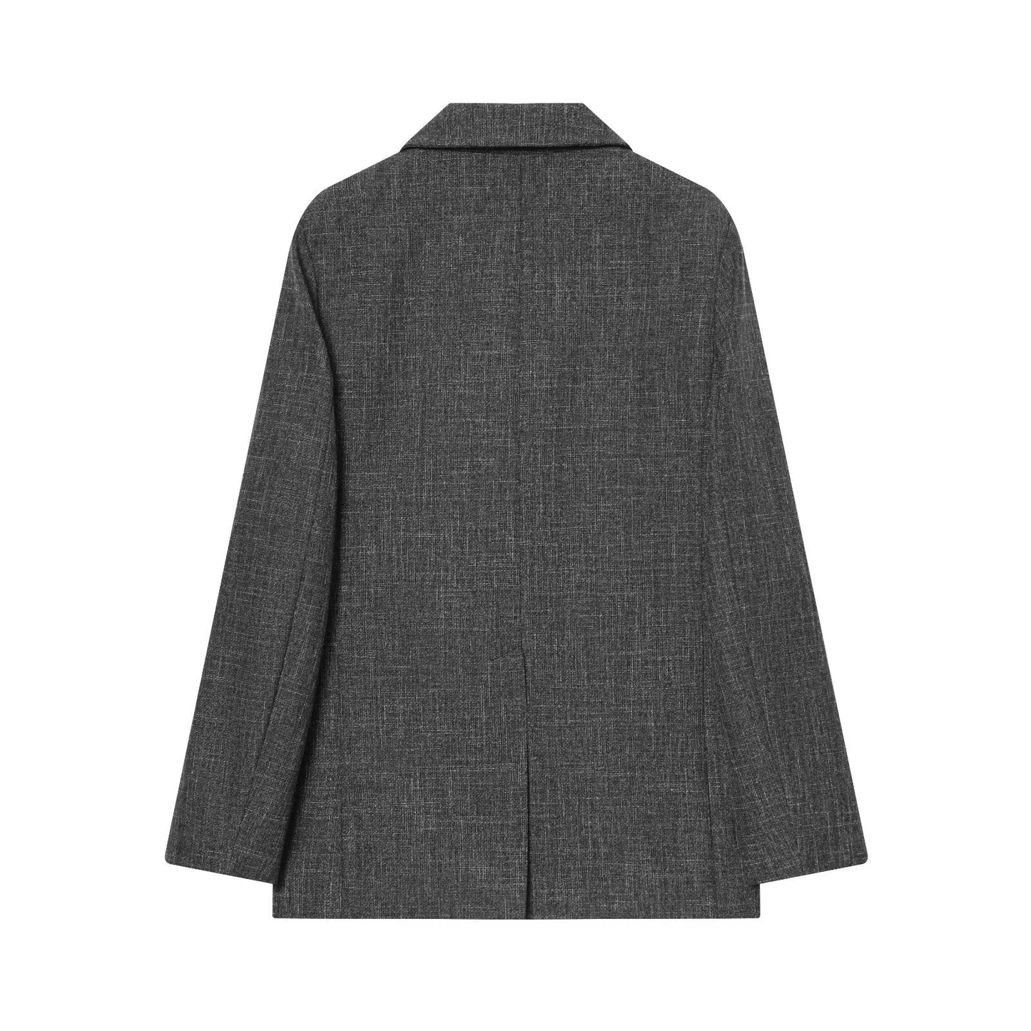 Women's loose wool blended straight cut Blazer Coat