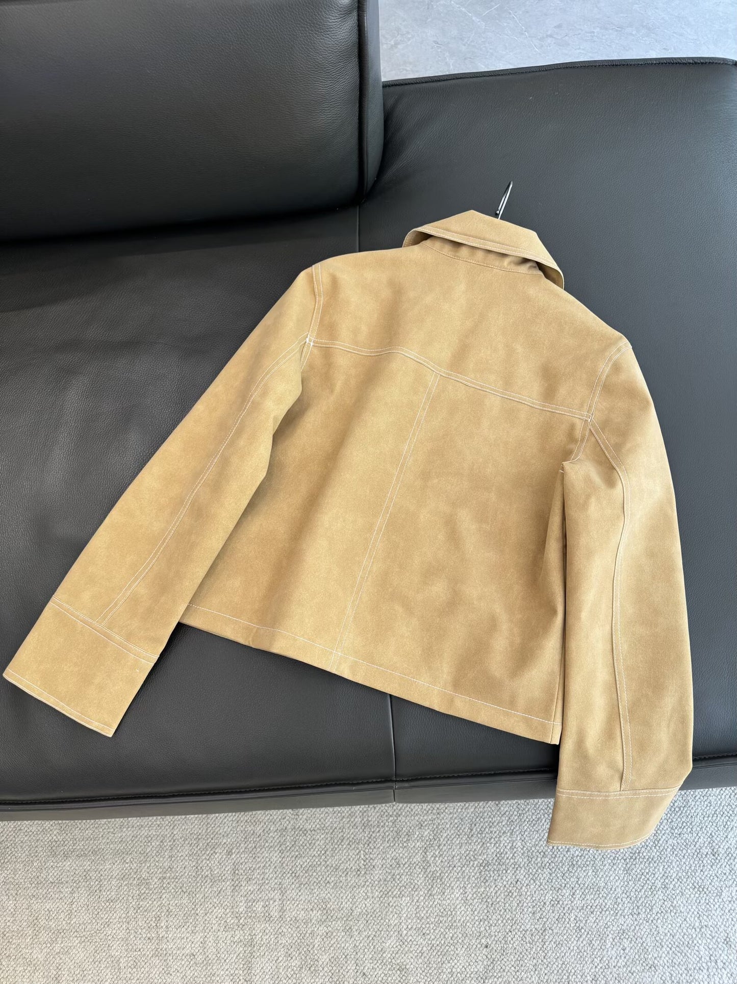 Women's autumn fashion casual suede texture leather Coat