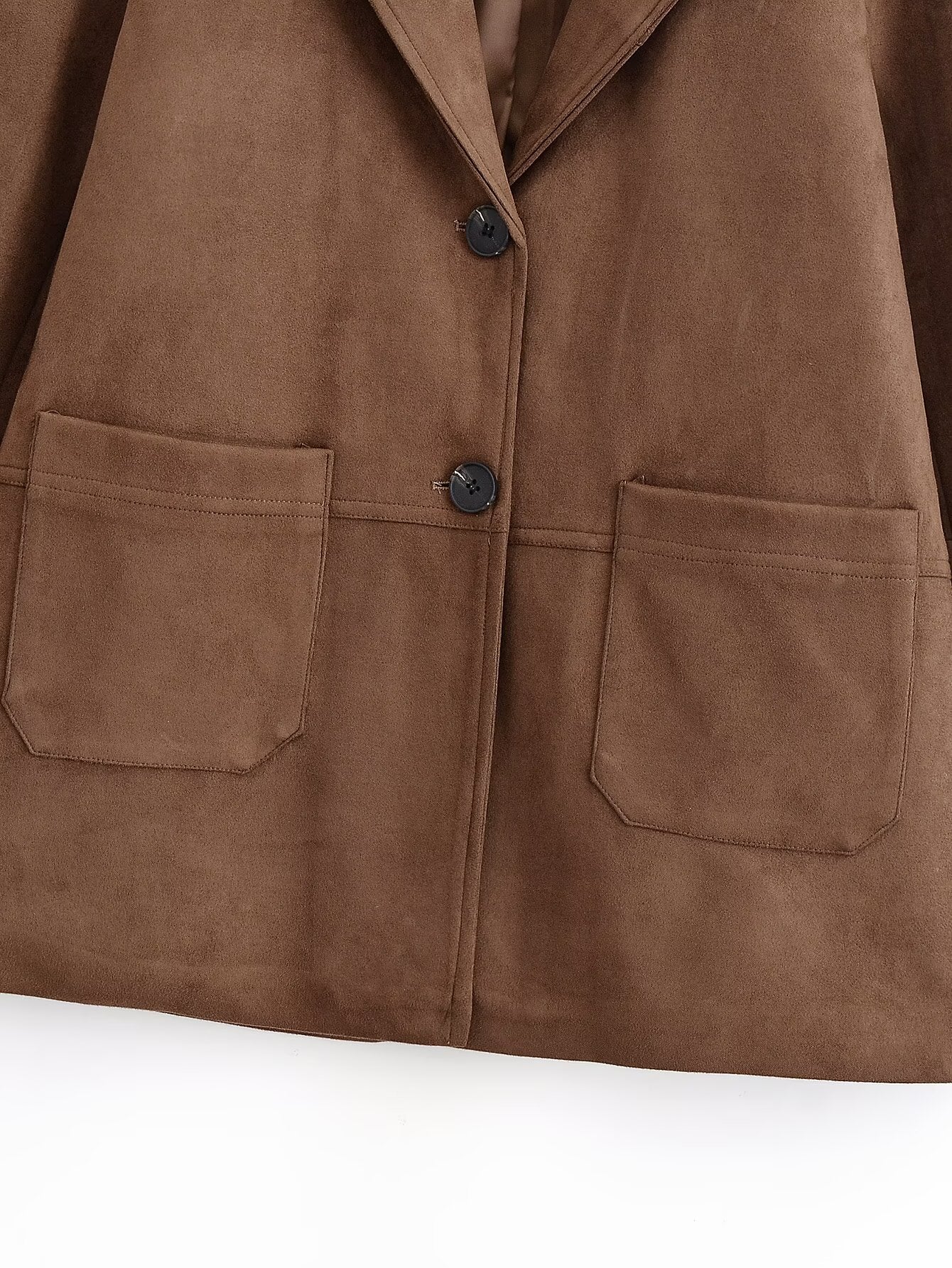 Women's 2025 new fashion loose warm suede suit jacket