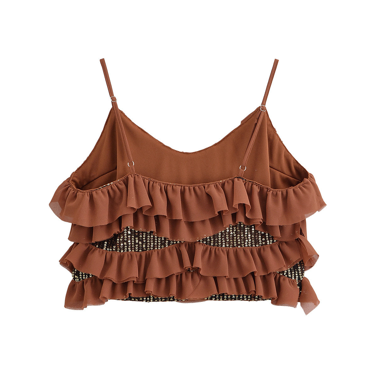 Women's new fashion beaded layered decorative Short suspender top