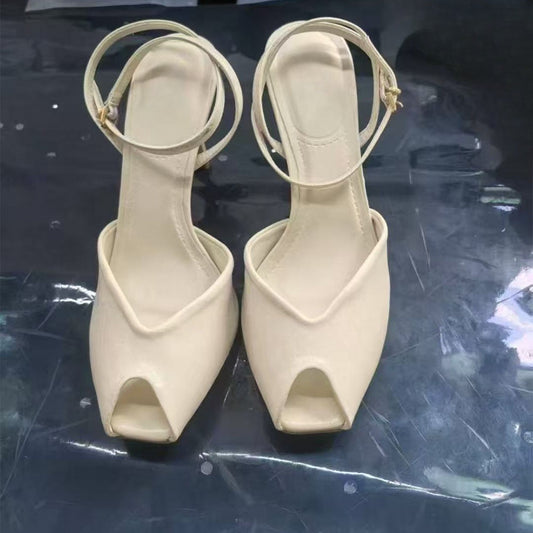 Women's 2025 New Joker Open Design Square Toe Stiletto Sandals