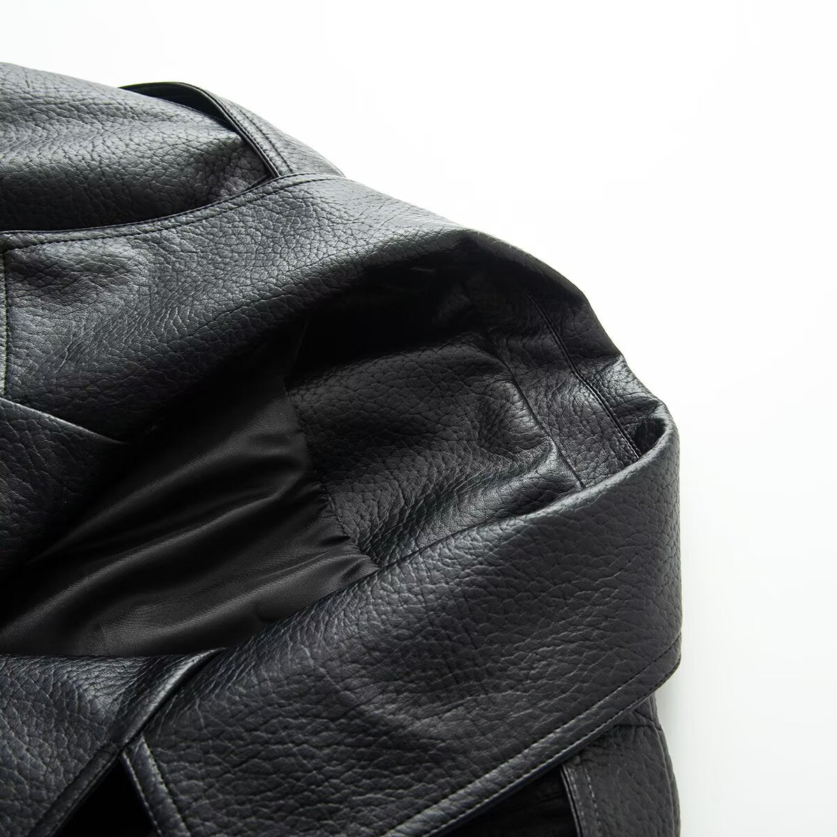 Women's loose versatile Faux Leather jacket Coat