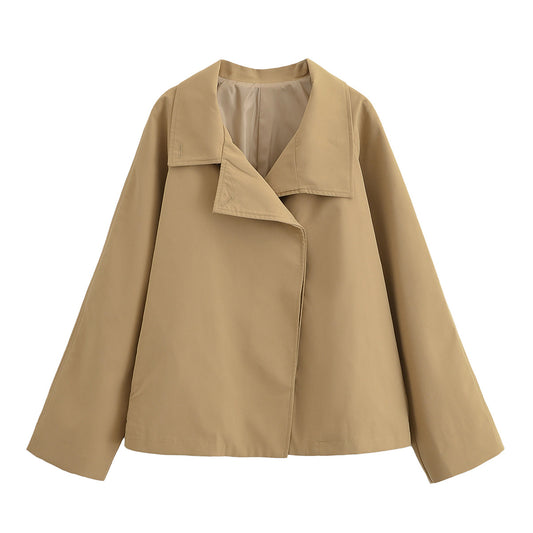 Women's autumn fashion loose cape style windbreaker jacket