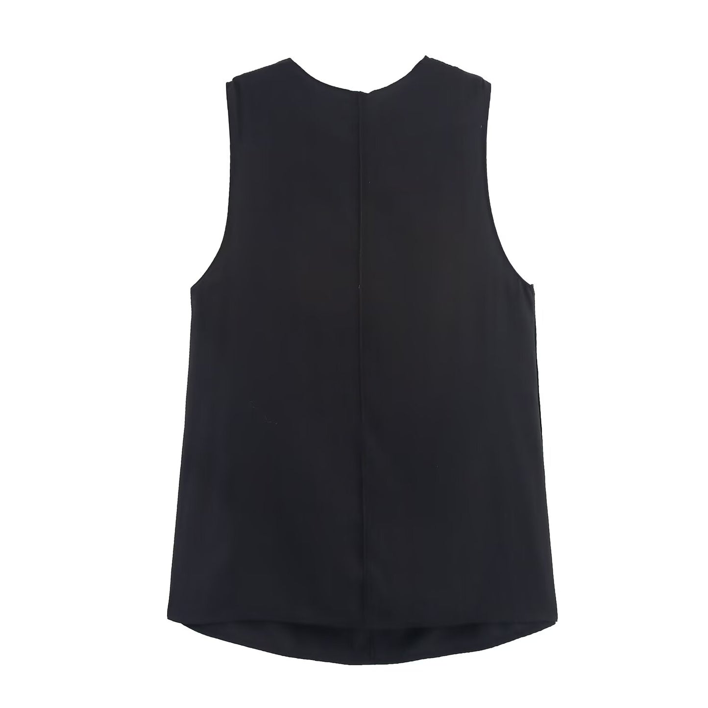 Women's new fashion brooch decoration sleeveless hanging neck top