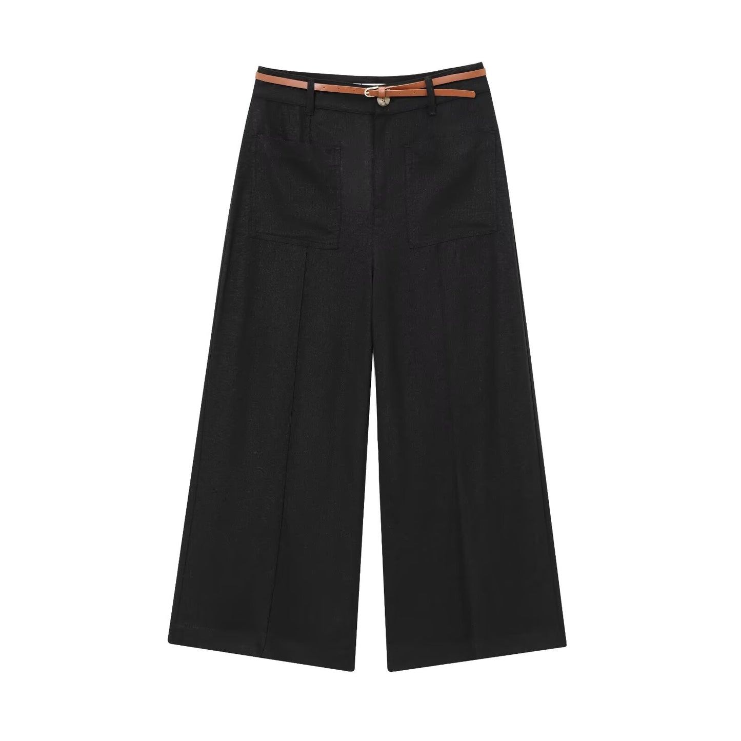 Women's new fashion sleeveless linen blend vest style top+Pants suit