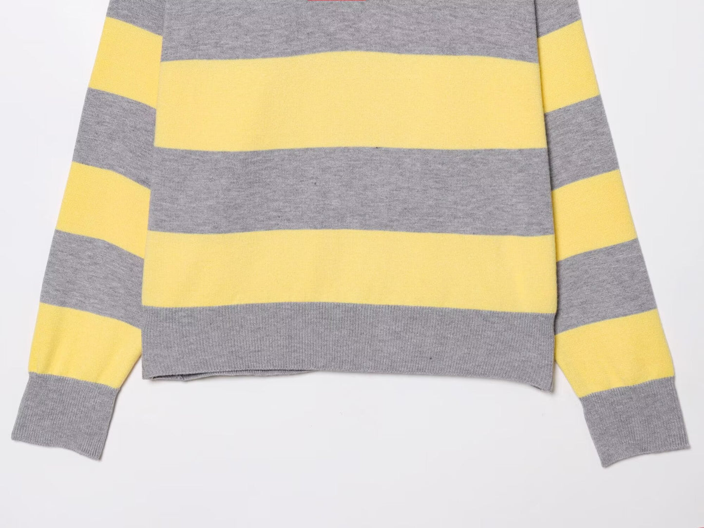 Women's casual soft texture striped knitted polo shirt