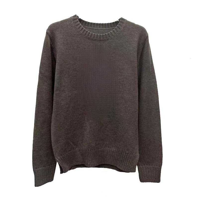 New versatile wool blend jacquard O-neck long-sleeved sweater