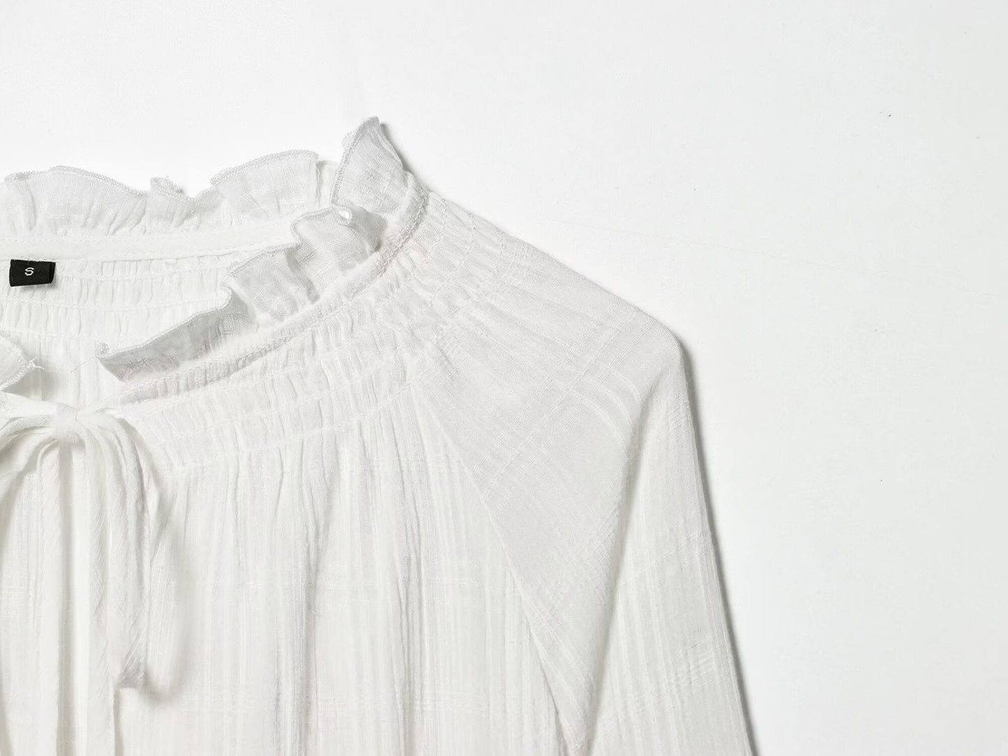 Women's floral embroidered lace up shirt