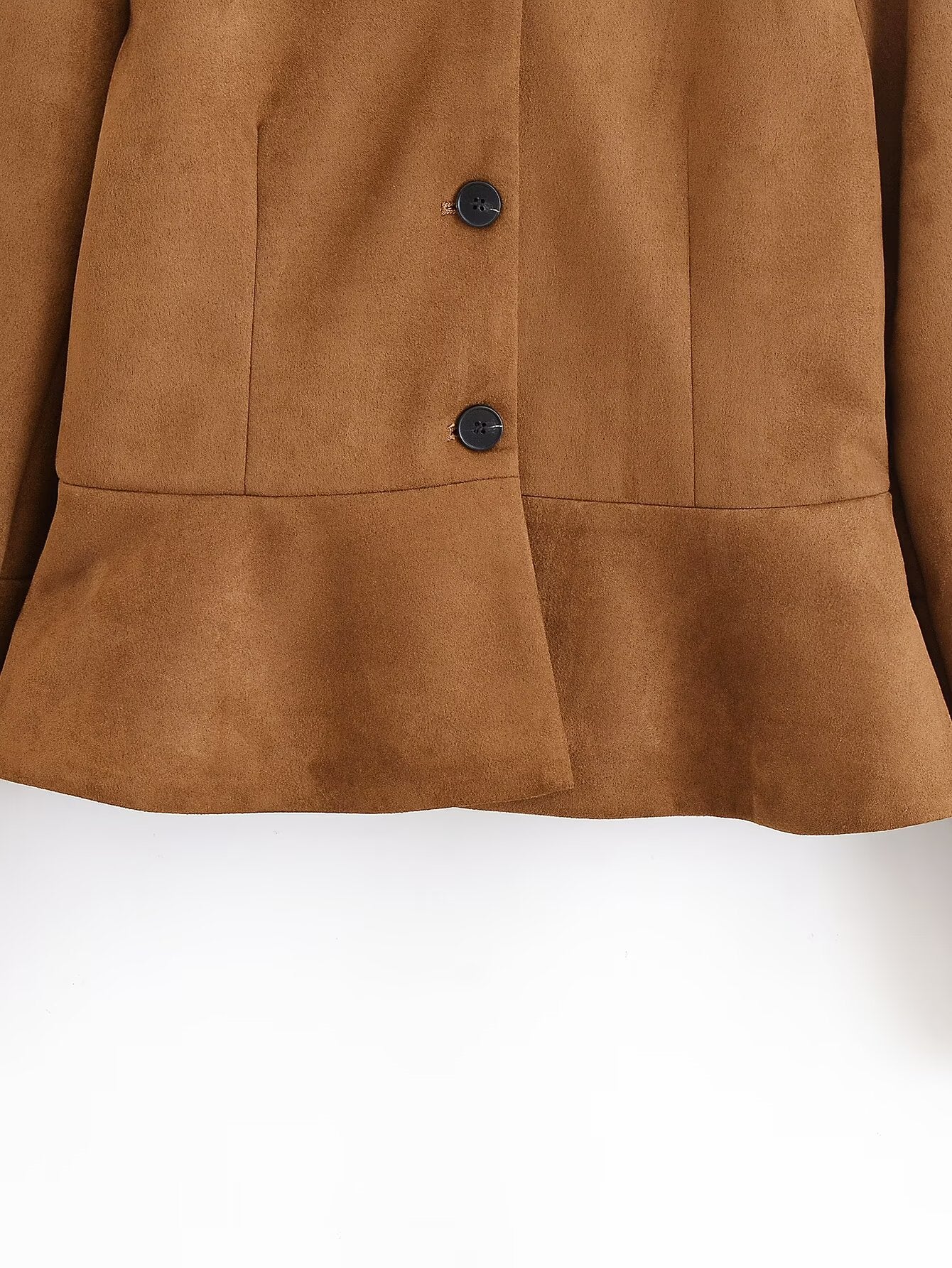 Women's autumn fashion short O-Neck suede jacket Coat