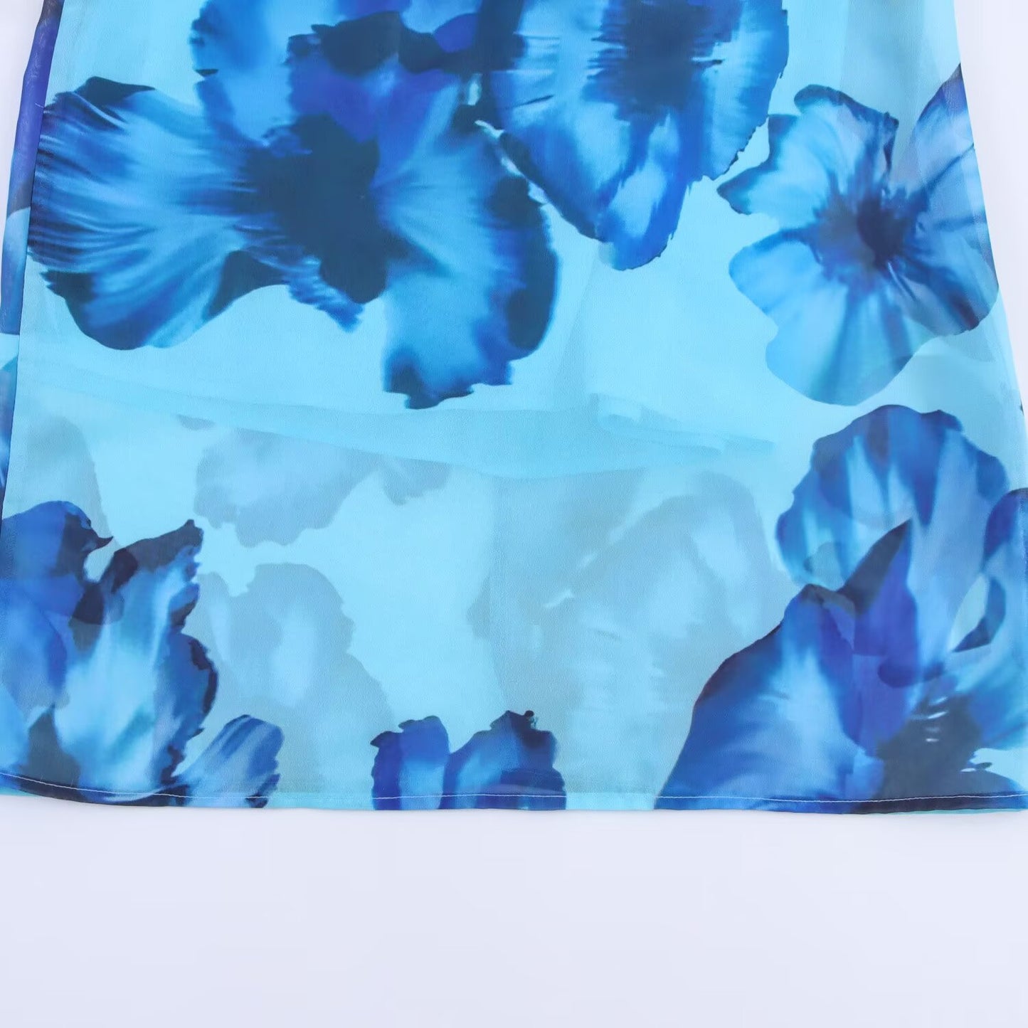 Women's new fashion hanging neck collar printed MIDI dress