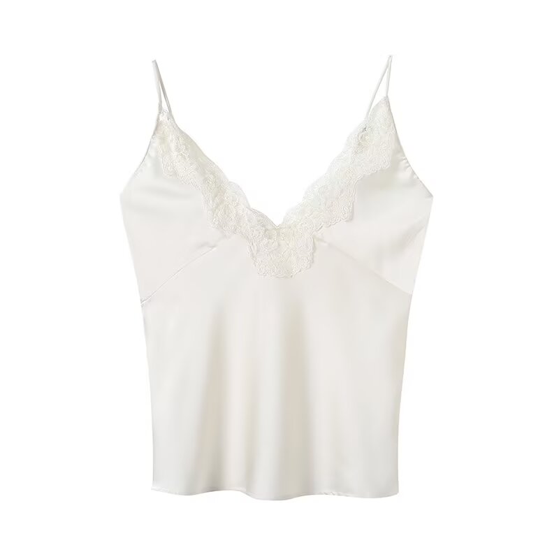 Women's sexy lace patchwork camisole top