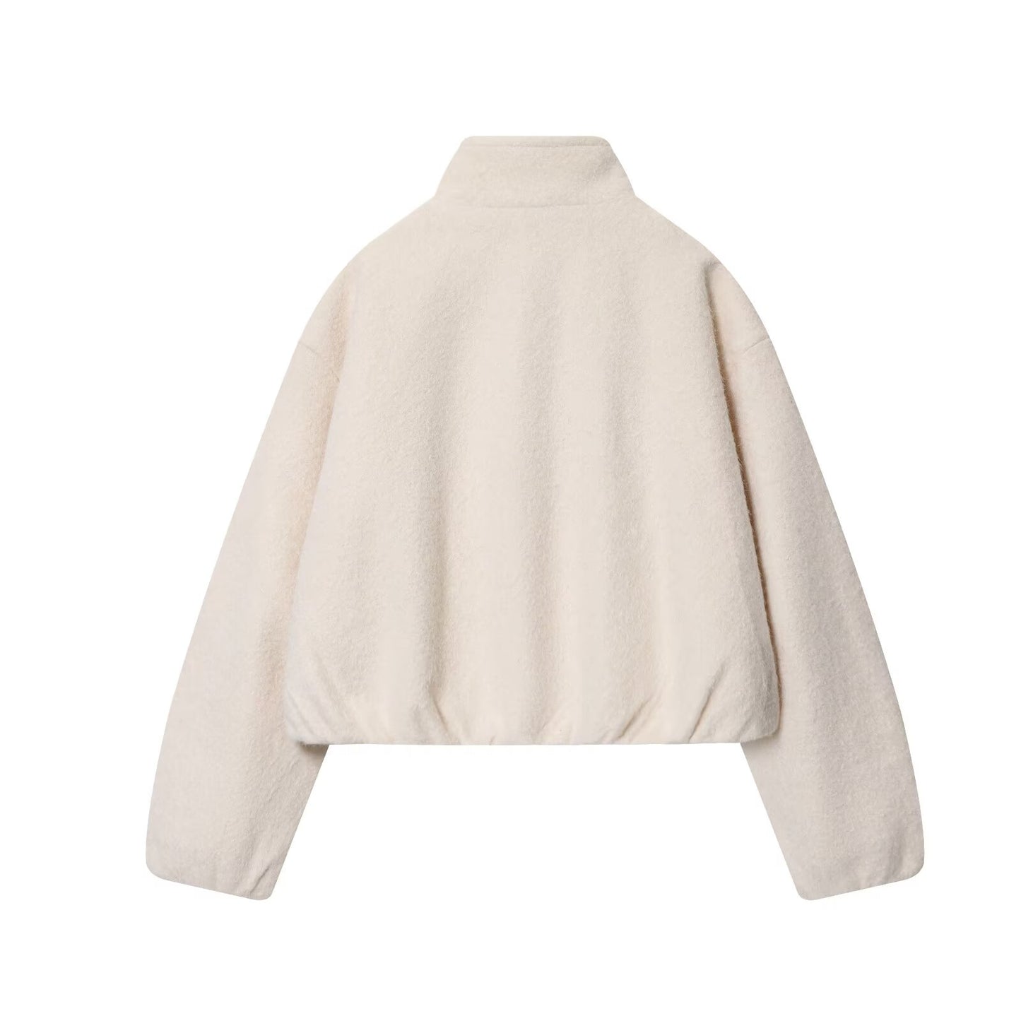 Women's new fashion short stand collar fur Woolen jacket Coat