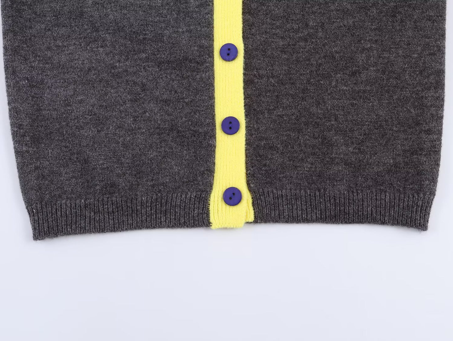 Women's O Neck color blocked knitted Coat