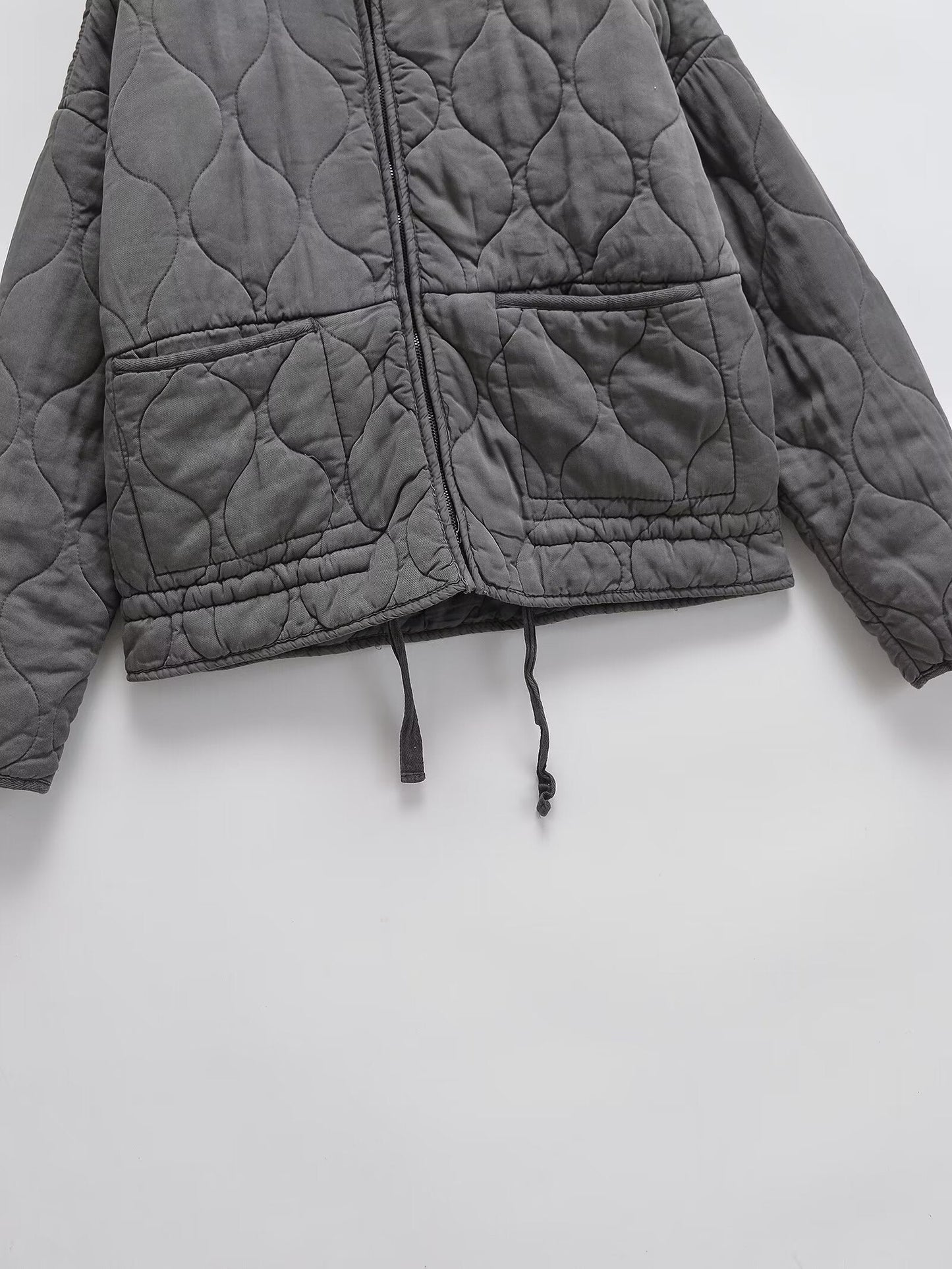 Women's loose standing collar warm cotton Coat