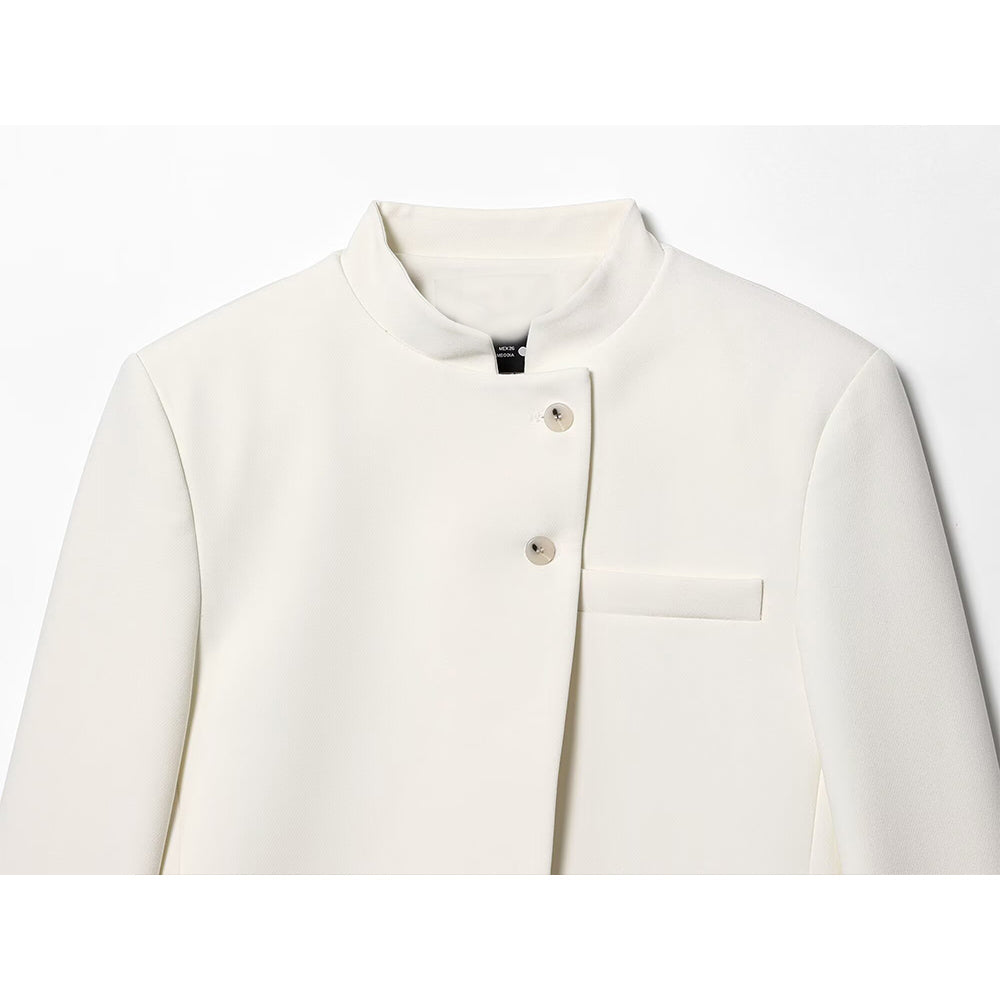 Women's new fashion short single breasted stand collar suit jacket