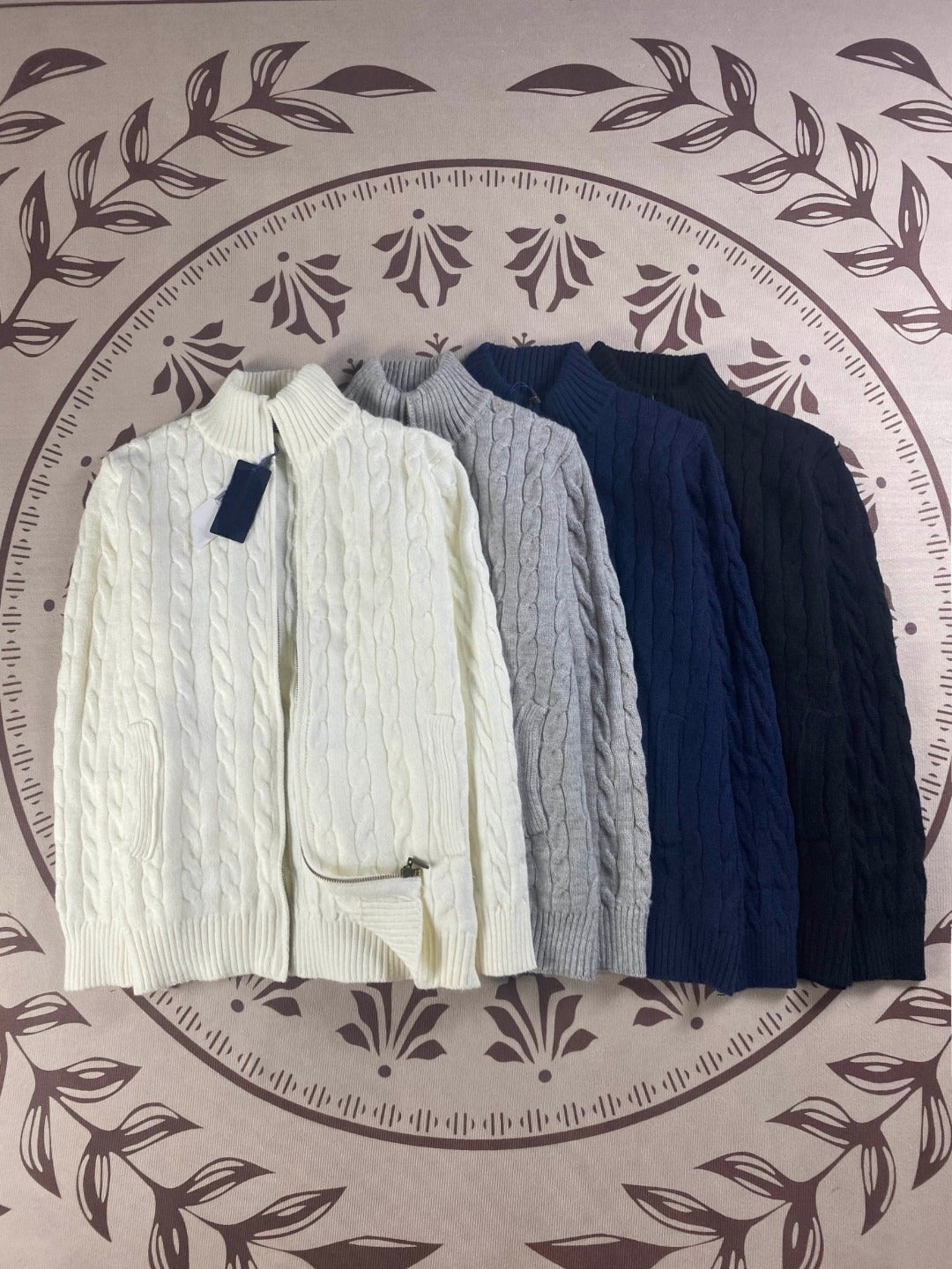 Men's and women's new casual Joker zipper twist sweater