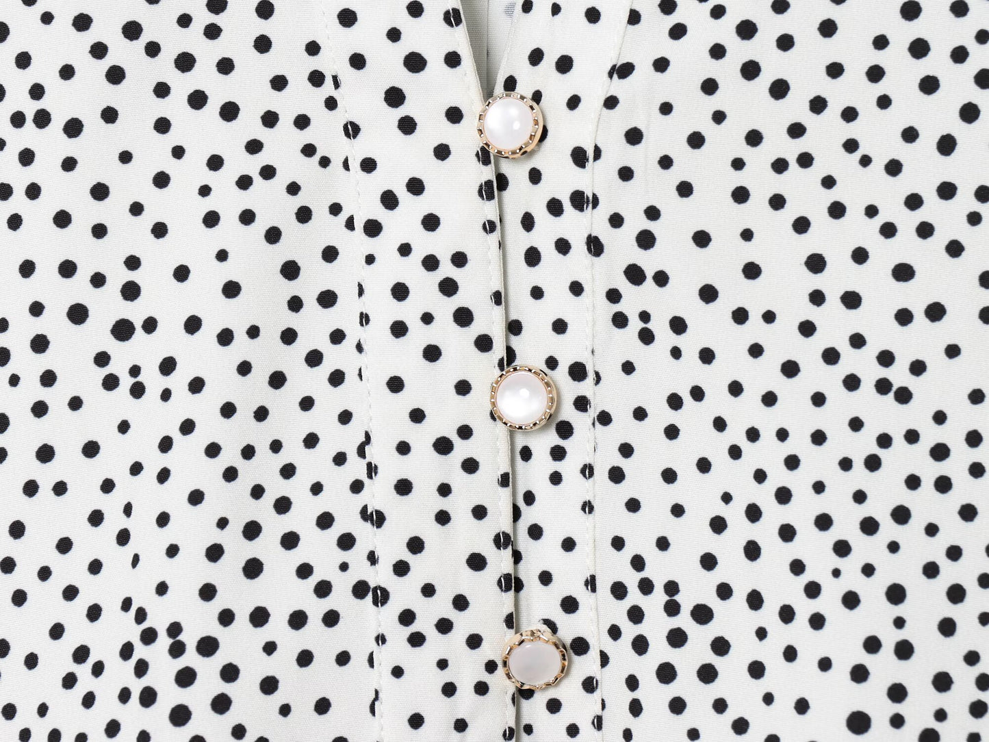 Women's new fashion adjustable design long sleeved polka dot shirt