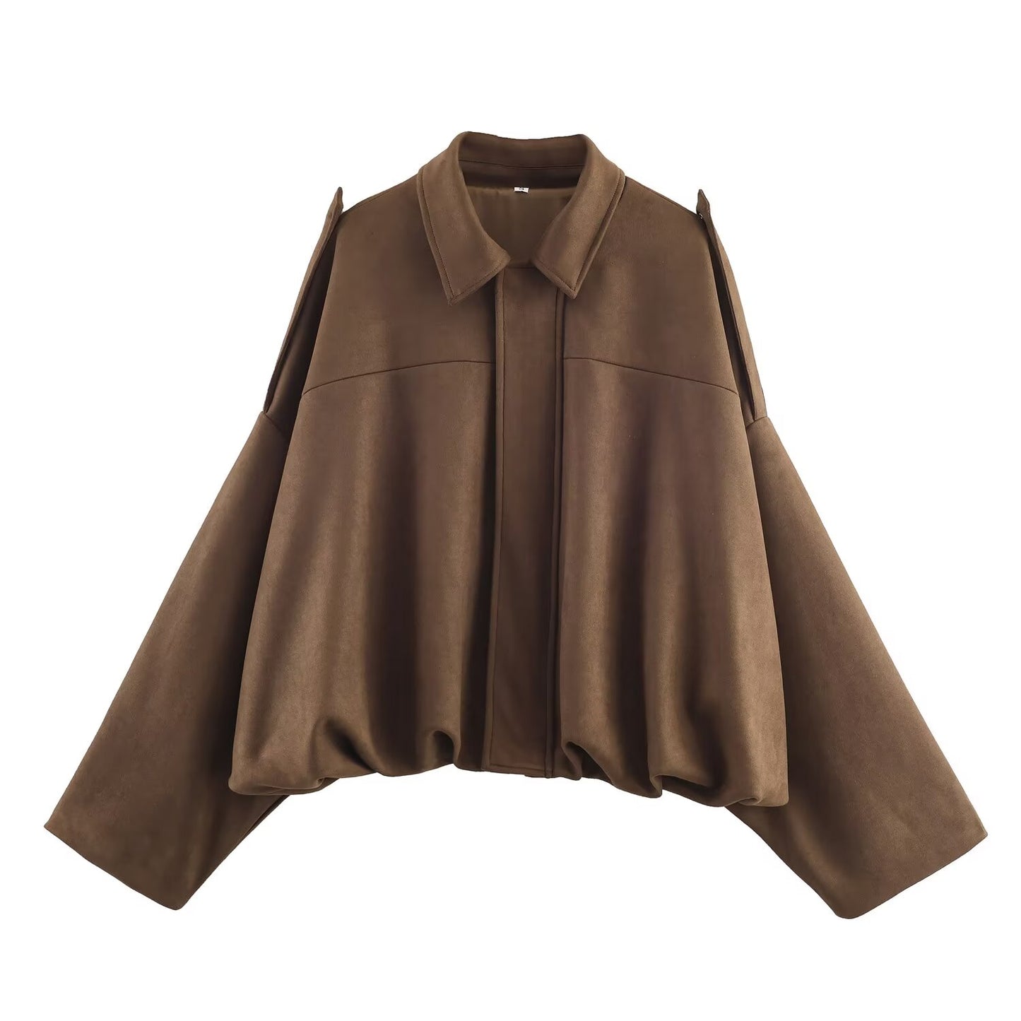 Women's new fashion faux suede effect loose flying jacket Coat