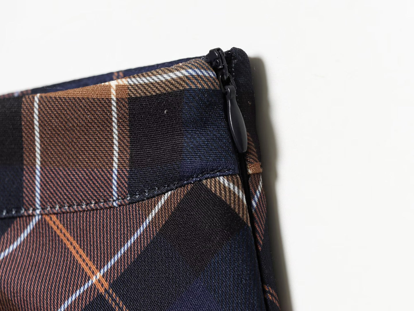 Women's casual cape style plaid MIDI skirt