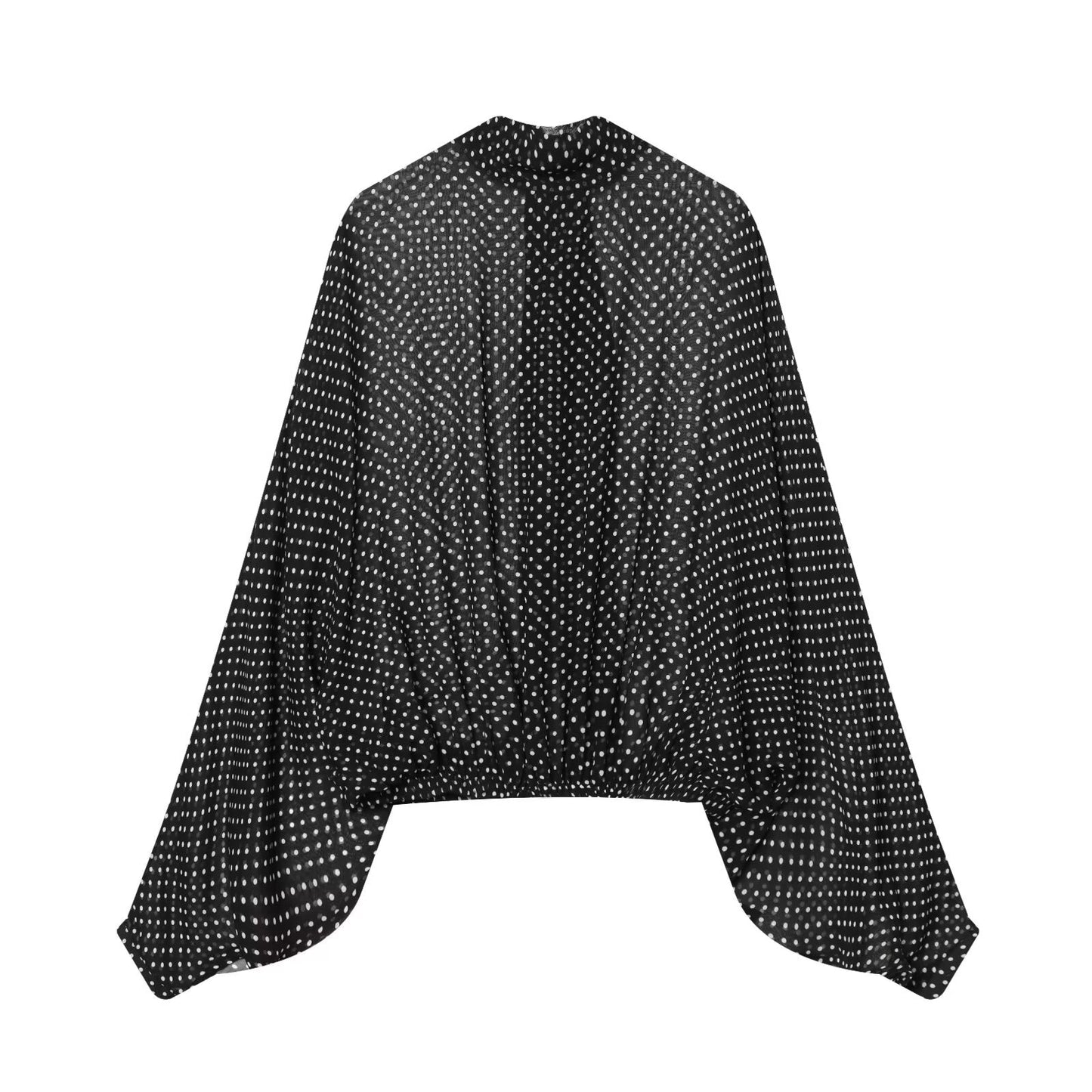 suit Women's 2 pieces bow decoration polka dot shirt+Skirts