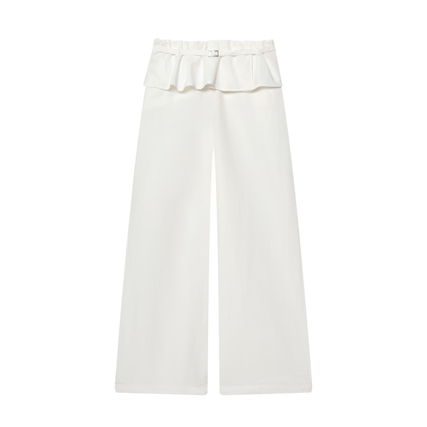 Women's layered waist design casual nylon pants