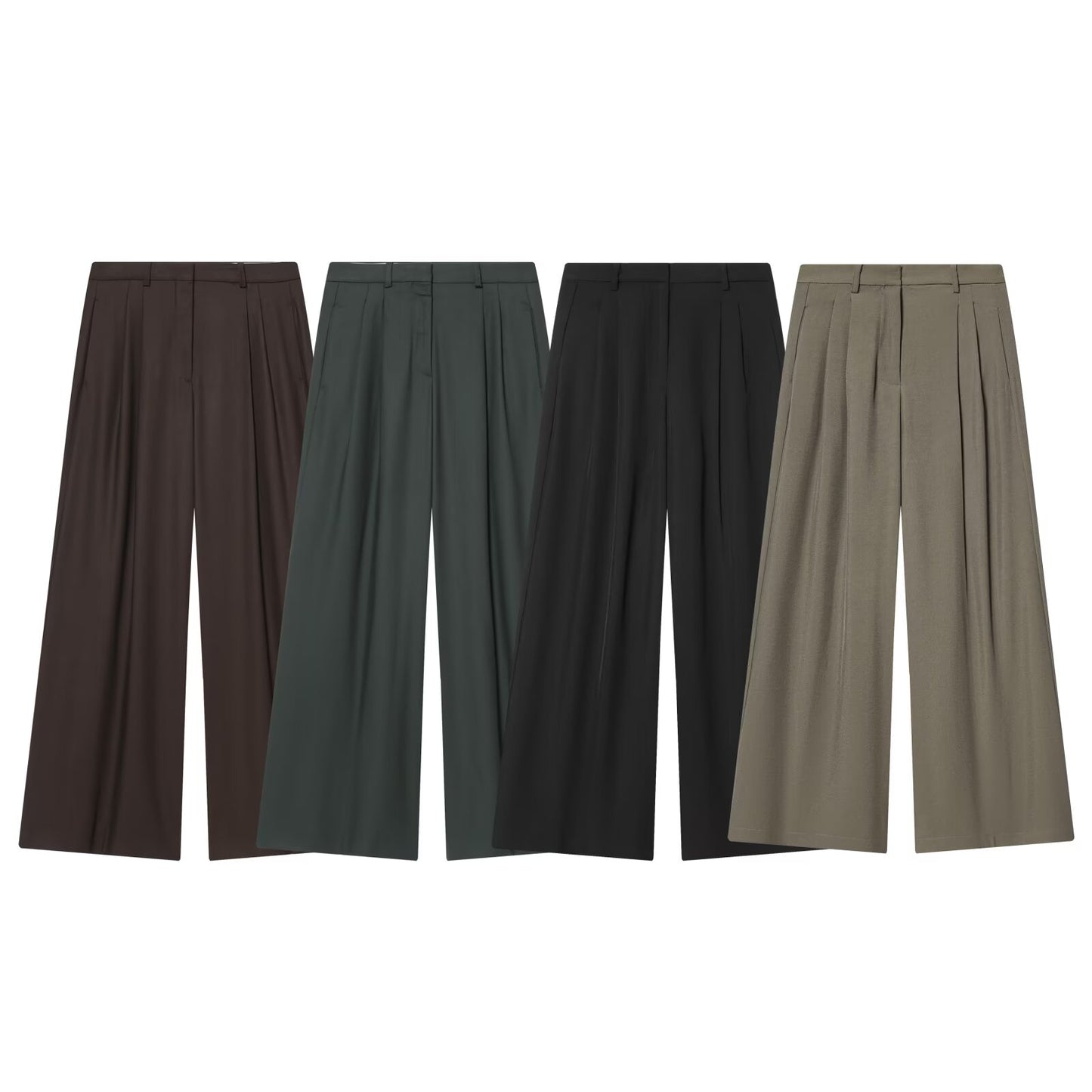 Women's loose pleated casual wide leg pants