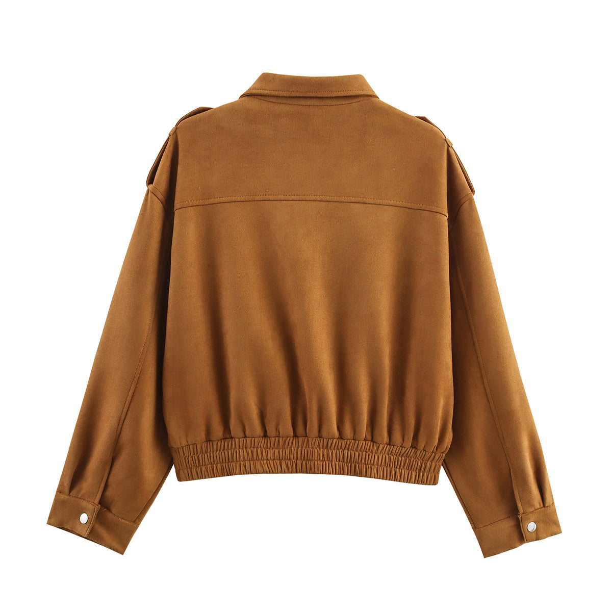 Women's new fashion suede texture loose zipper jacket Coat