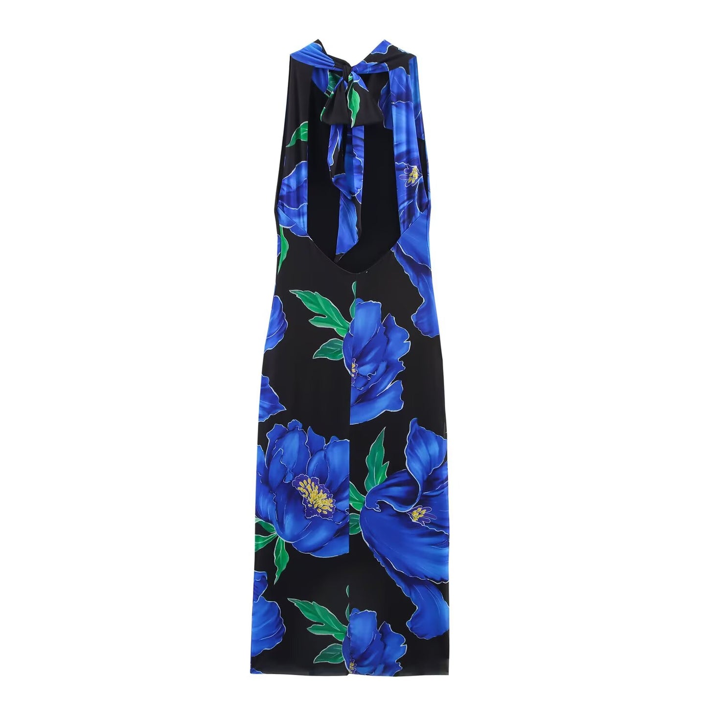 Women's 2025 New Fashion Printed draped MIDI dress