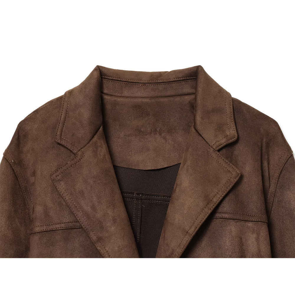 Women's new fashion with Belt loose Anti suede effect jacket Coat