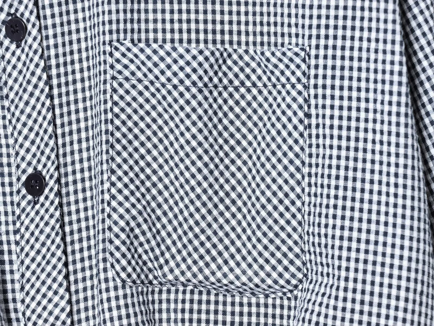 Women's balloon shaped short plaid poplin shirt