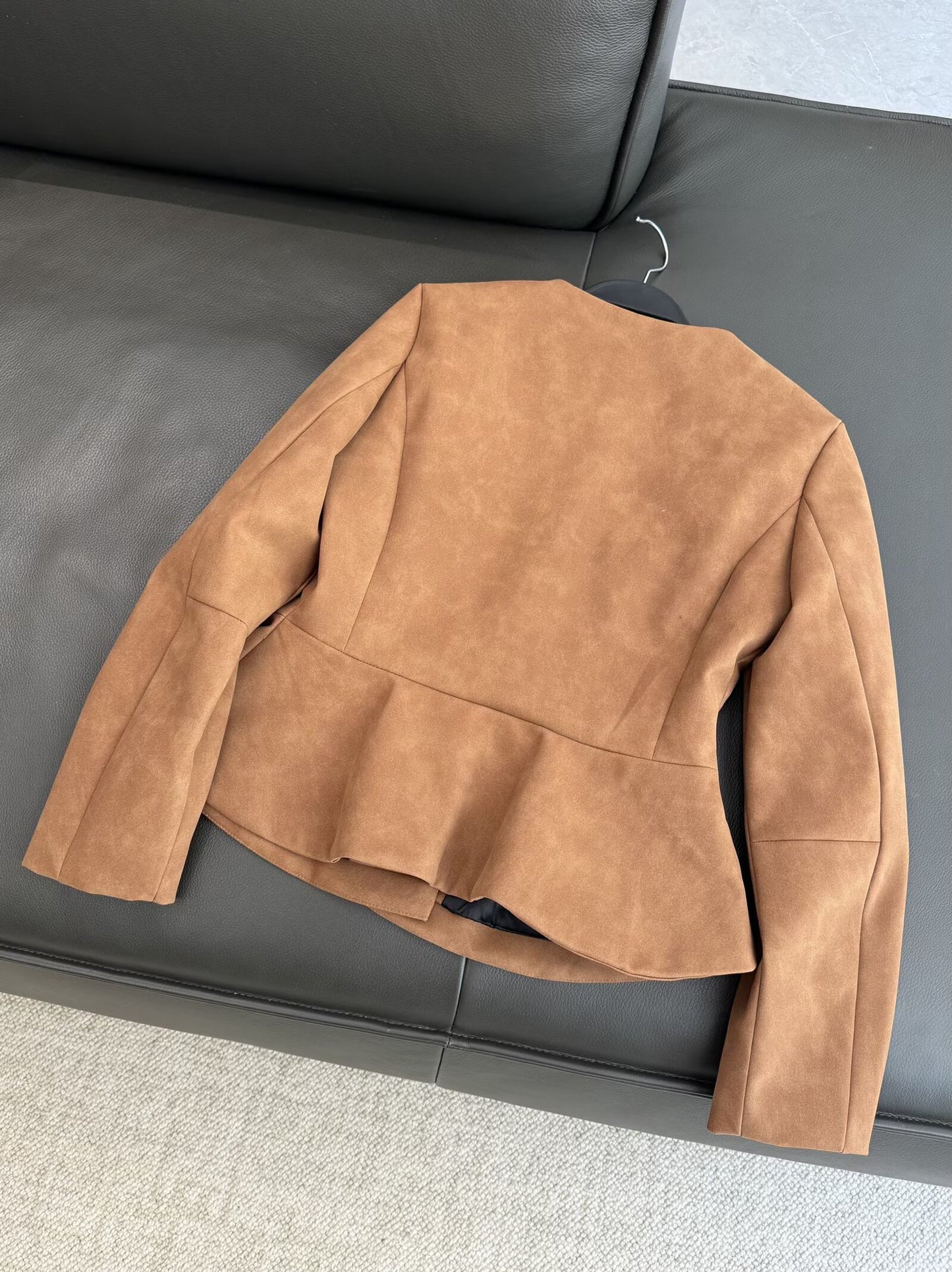 Women's 2025 fashion slim short leather jacket Coat