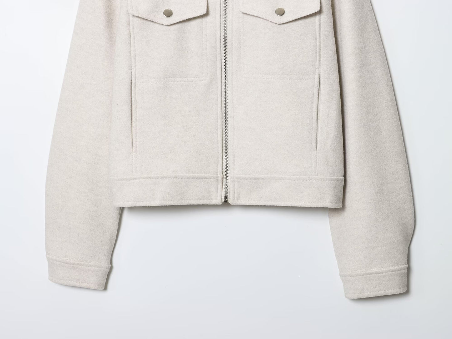 Women's new fashion long sleeved soft textured zipper jacket Coat