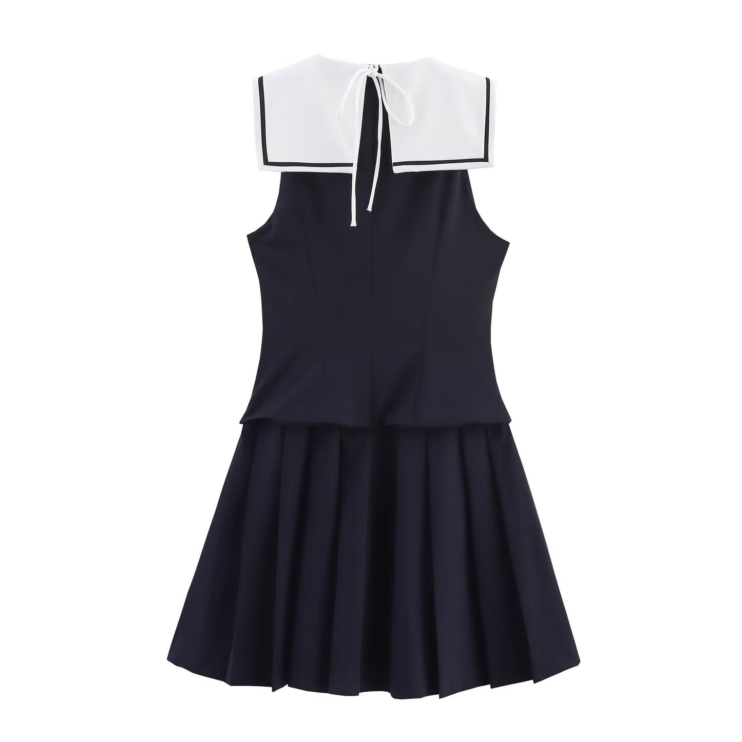 Women's 2025 new fashion sleeveless wide pleated mini dress