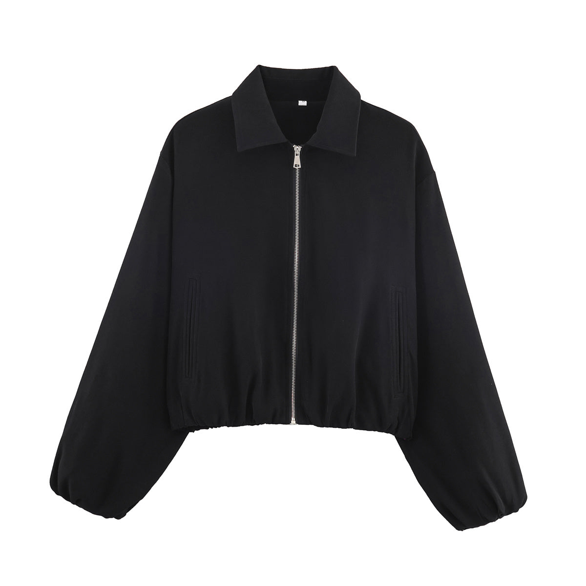 Women's 2025 new fashion puffy hem short zipper jacket Coat
